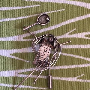 Whimsical LHTC Sterling stick pin - tennis player
